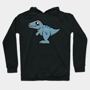 Velociraptor Raptor Dinosaur (Gray and Blue) Hoodie